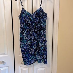 Black, blue and green multi colored dress